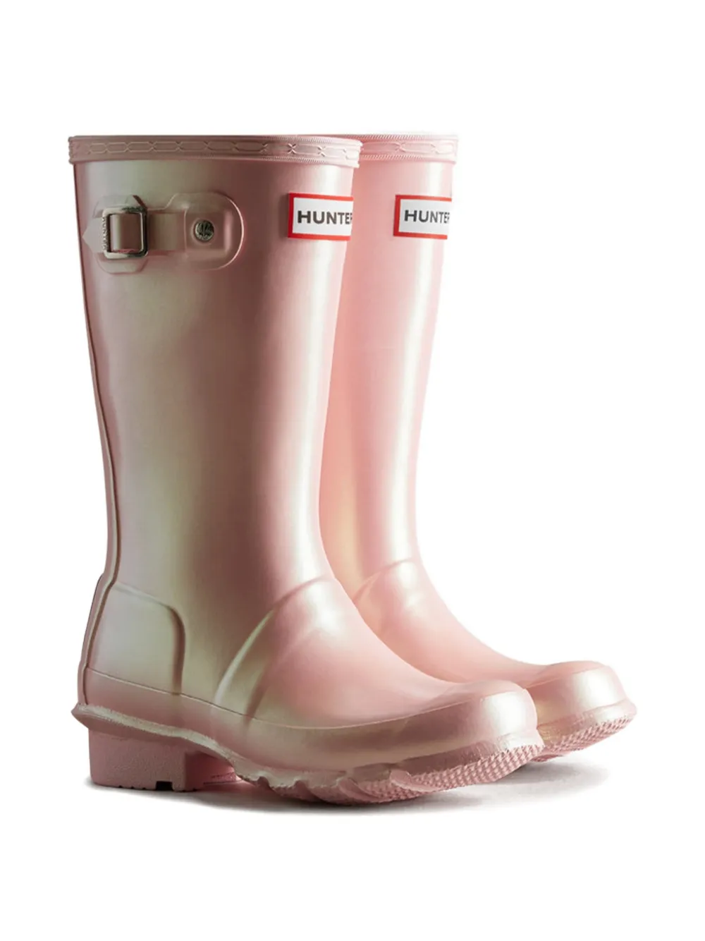 Hunter Kids' Buckle-detail Boots In Pink