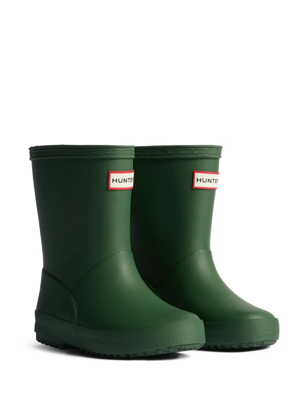 Hunter Kids logo-patch wellies Groen