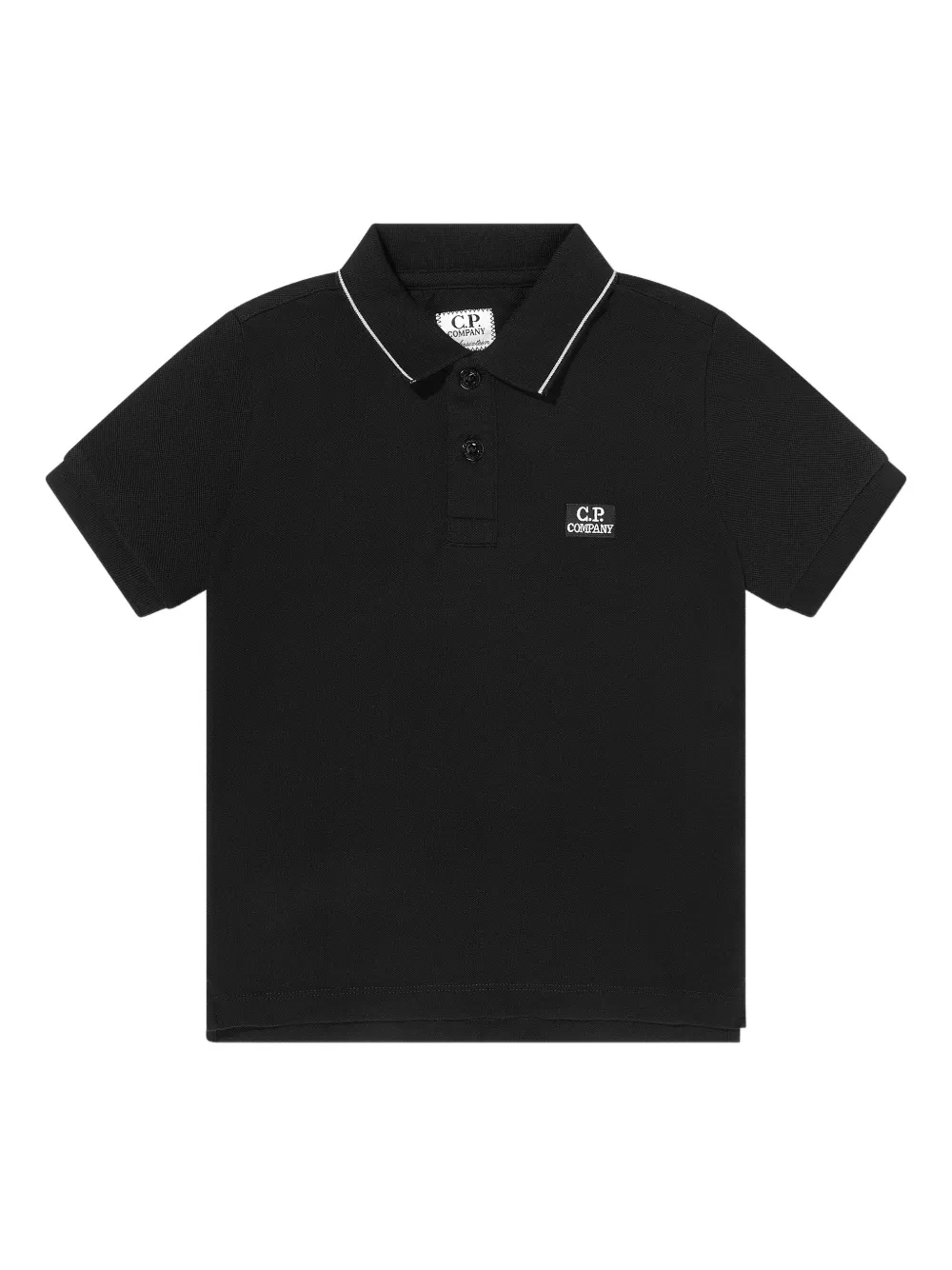 C.P. Company Kids logo-patch short-sleeve polo shirt - Nero