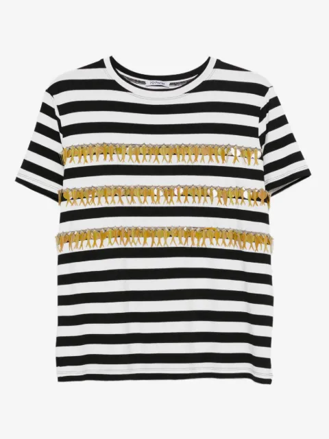 Parlor striped embellished top