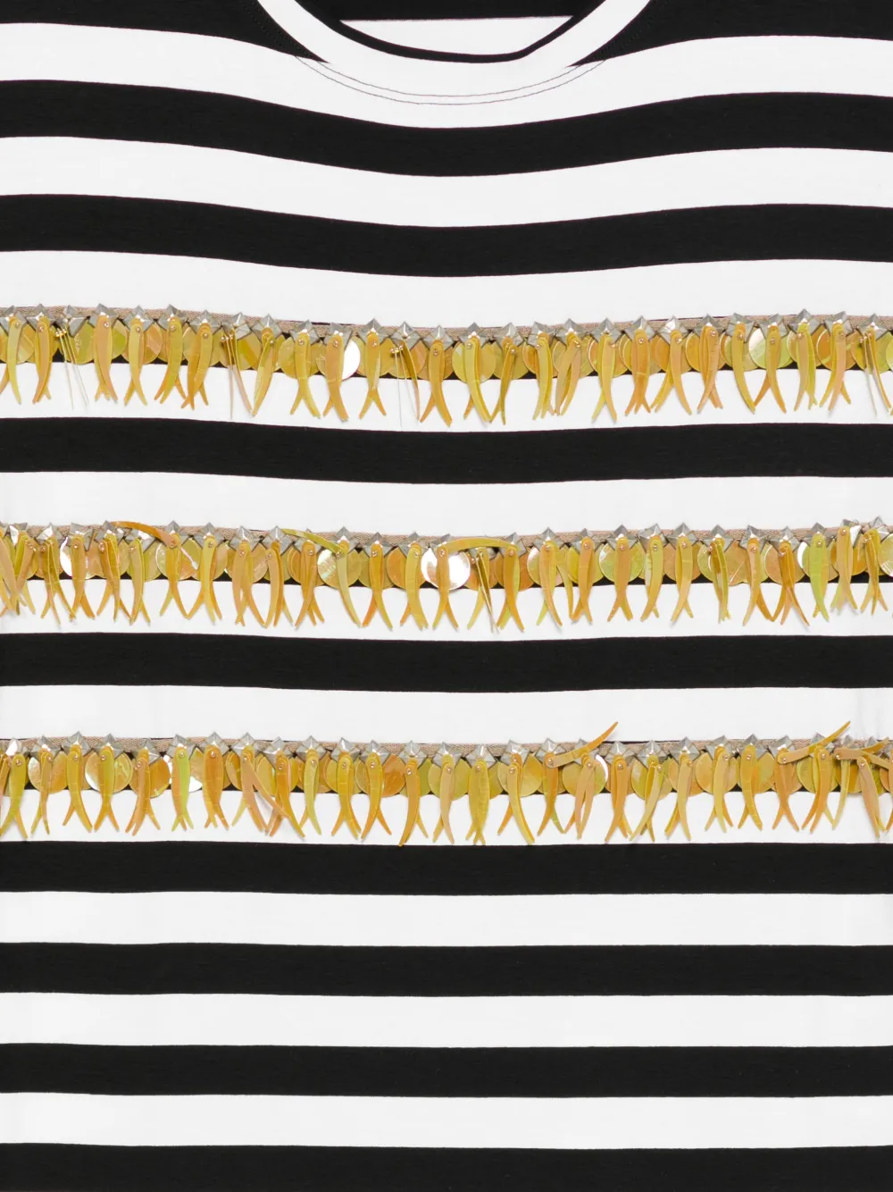  Parlor Striped Embellished Top - Black 
