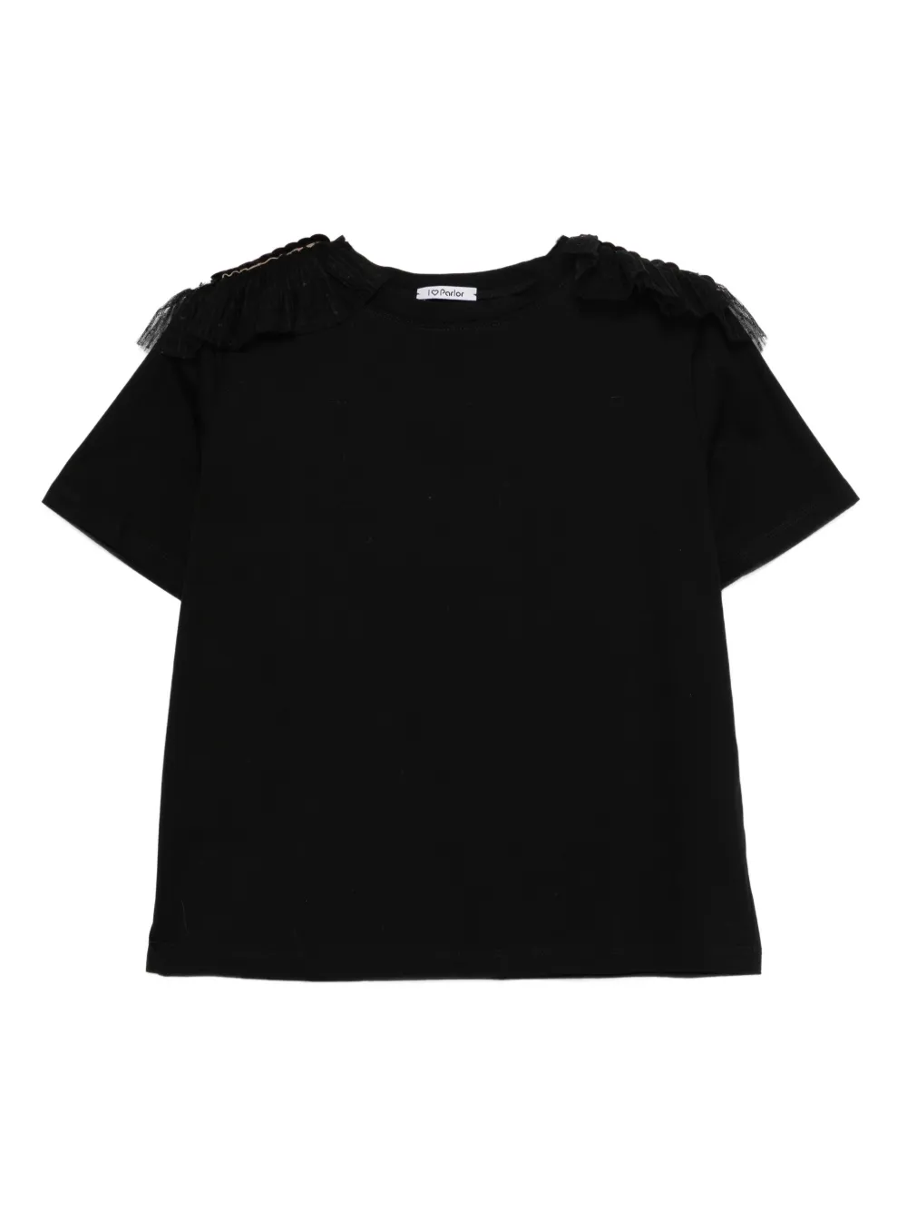 Parlor ruffle sequin T-shirt | Black | Image 1