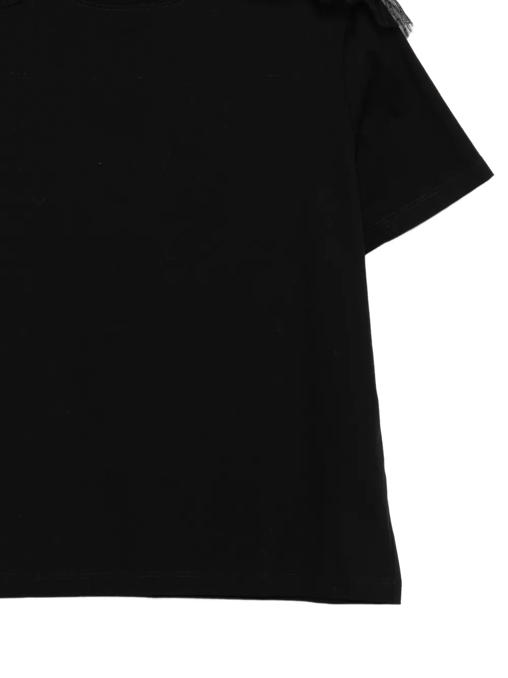 Parlor Ruffle Sequin T-shirt In Black