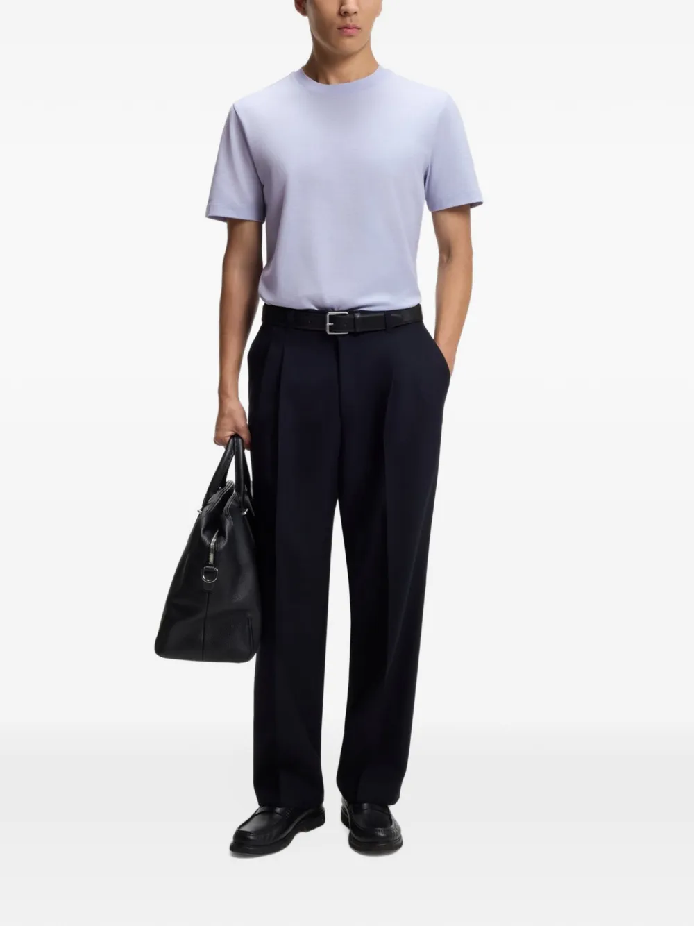 BOSS Katoenen T-shirt Blauw