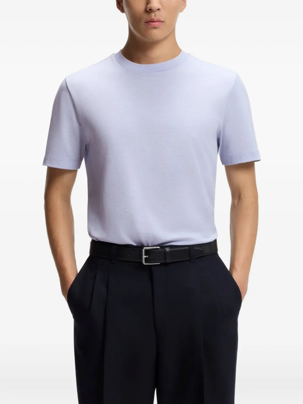 BOSS Katoenen T-shirt Blauw