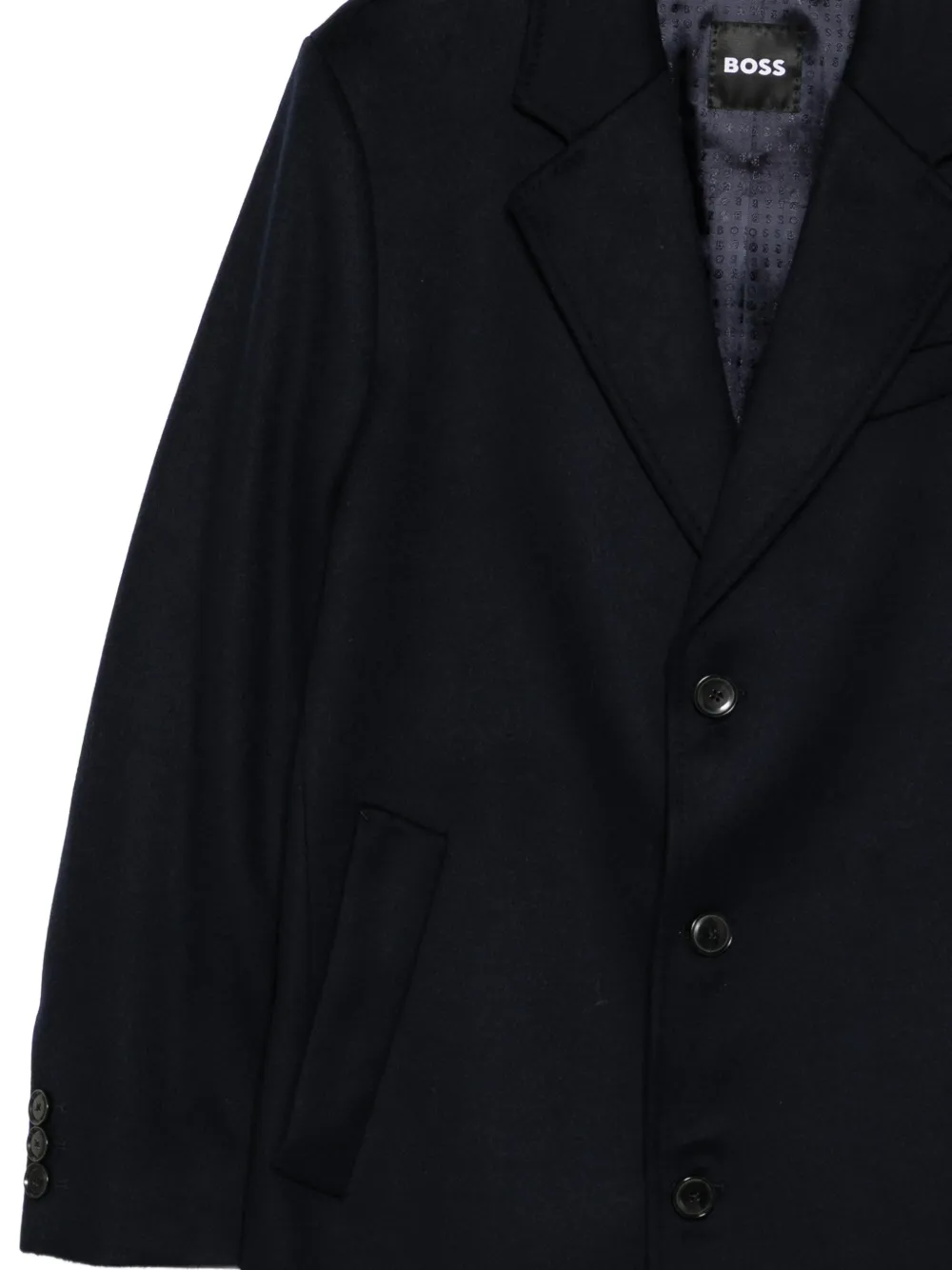  Boss Single-breasted Coat - Blue 