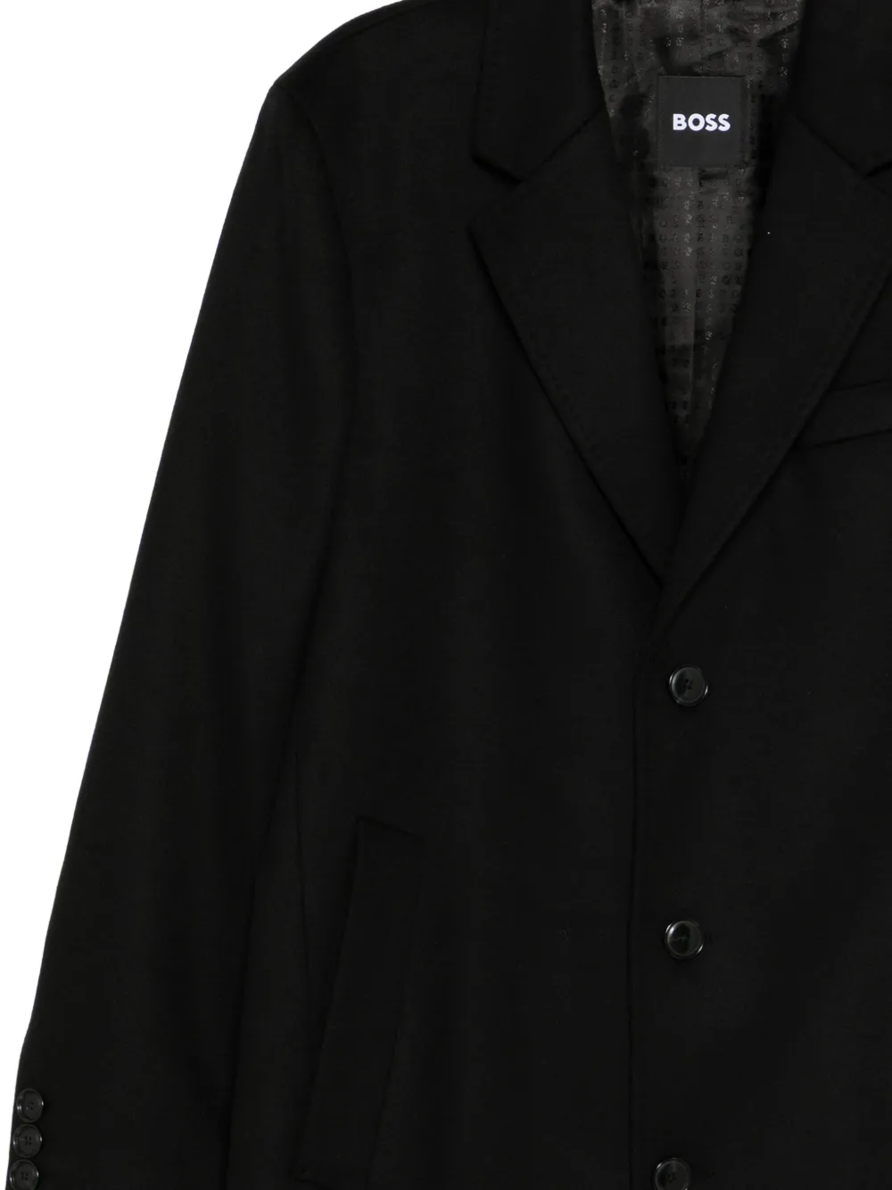  Boss Single-breasted Coat - Black 