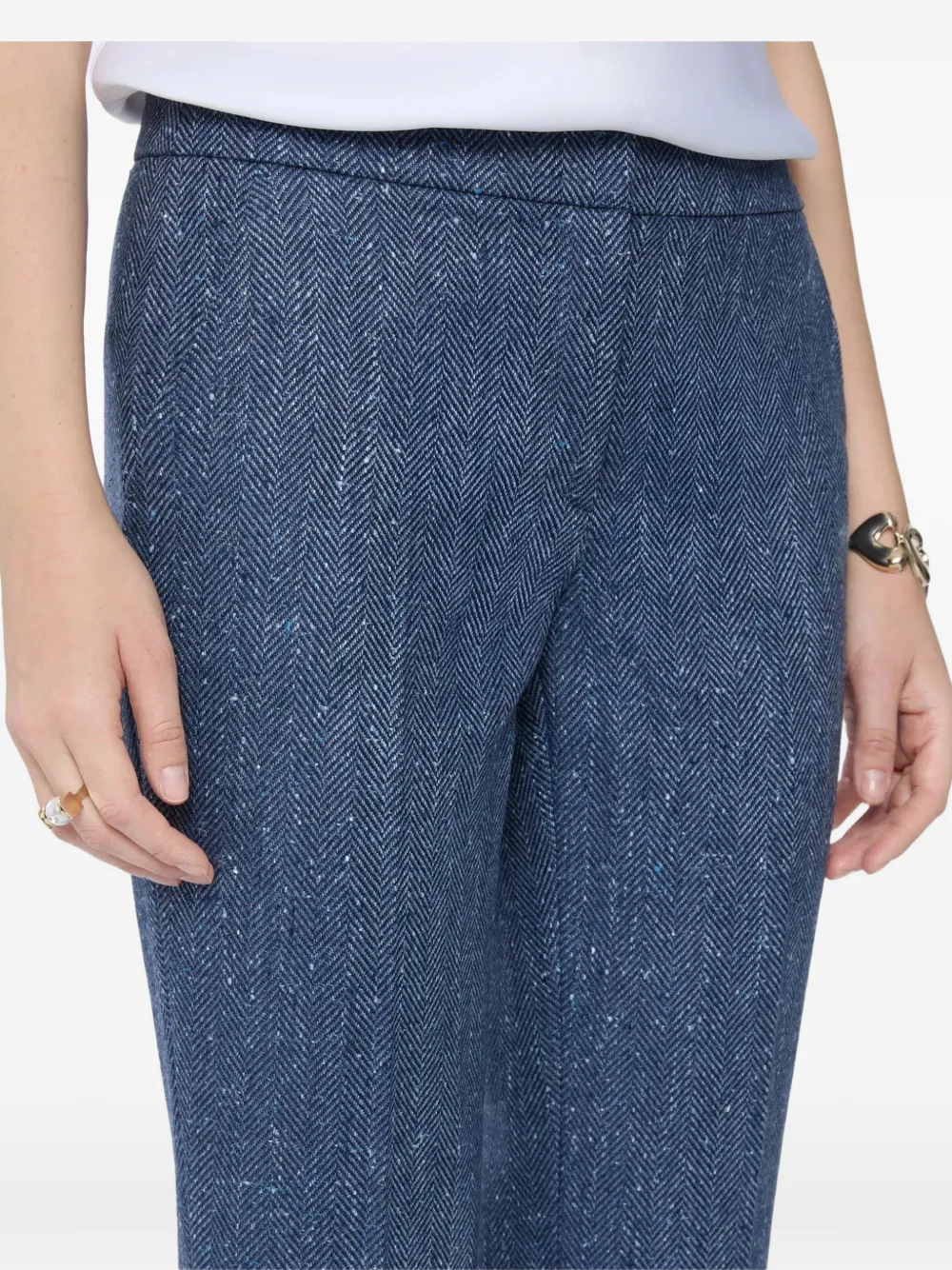 Genny Concealed-fastening Trousers In Blue