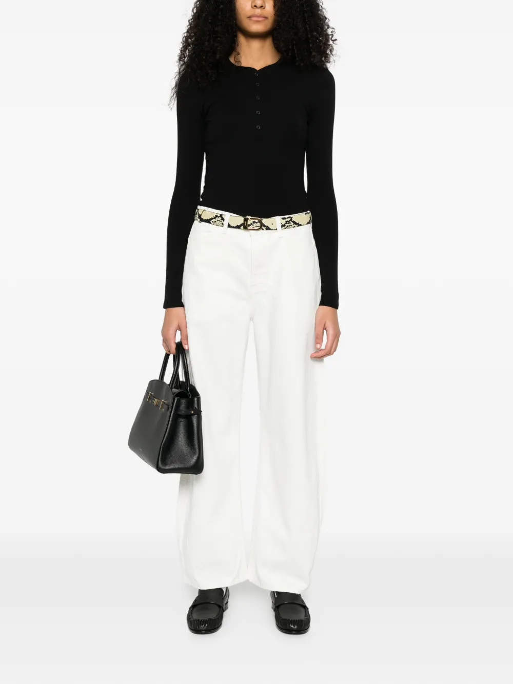 Nili Lotan button-fastening polo top - Zwart