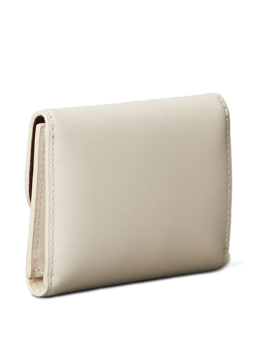 Calvin Klein Leather Plaque Wallet In Neutral