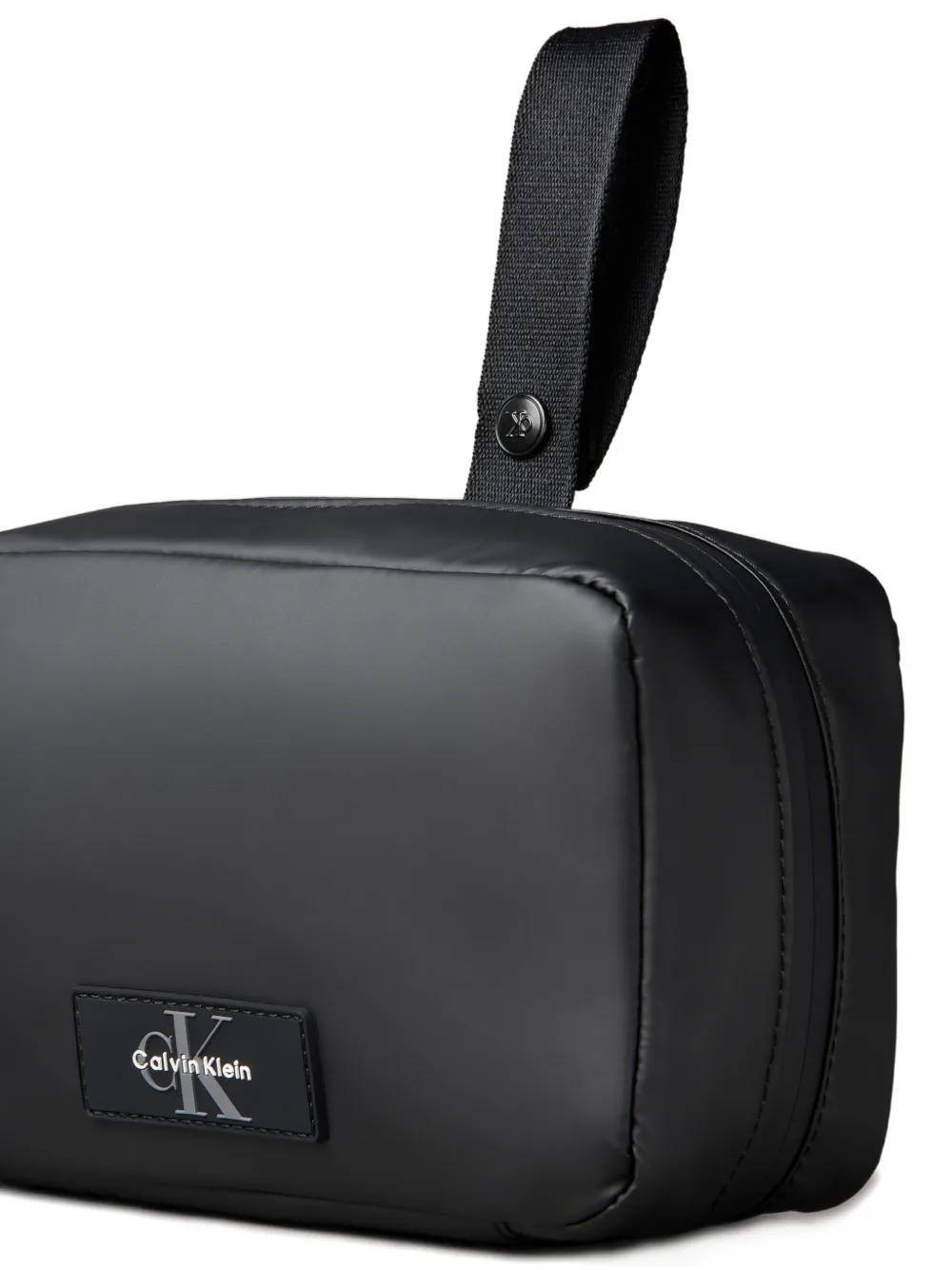 Calvin Klein logo-patch wash bag - Zwart