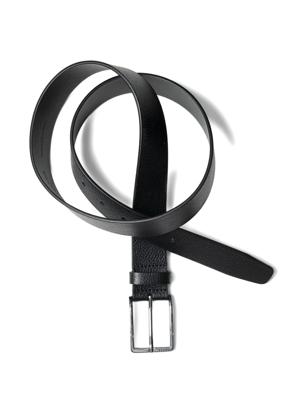 BOSS buckle leather belt - Zwart