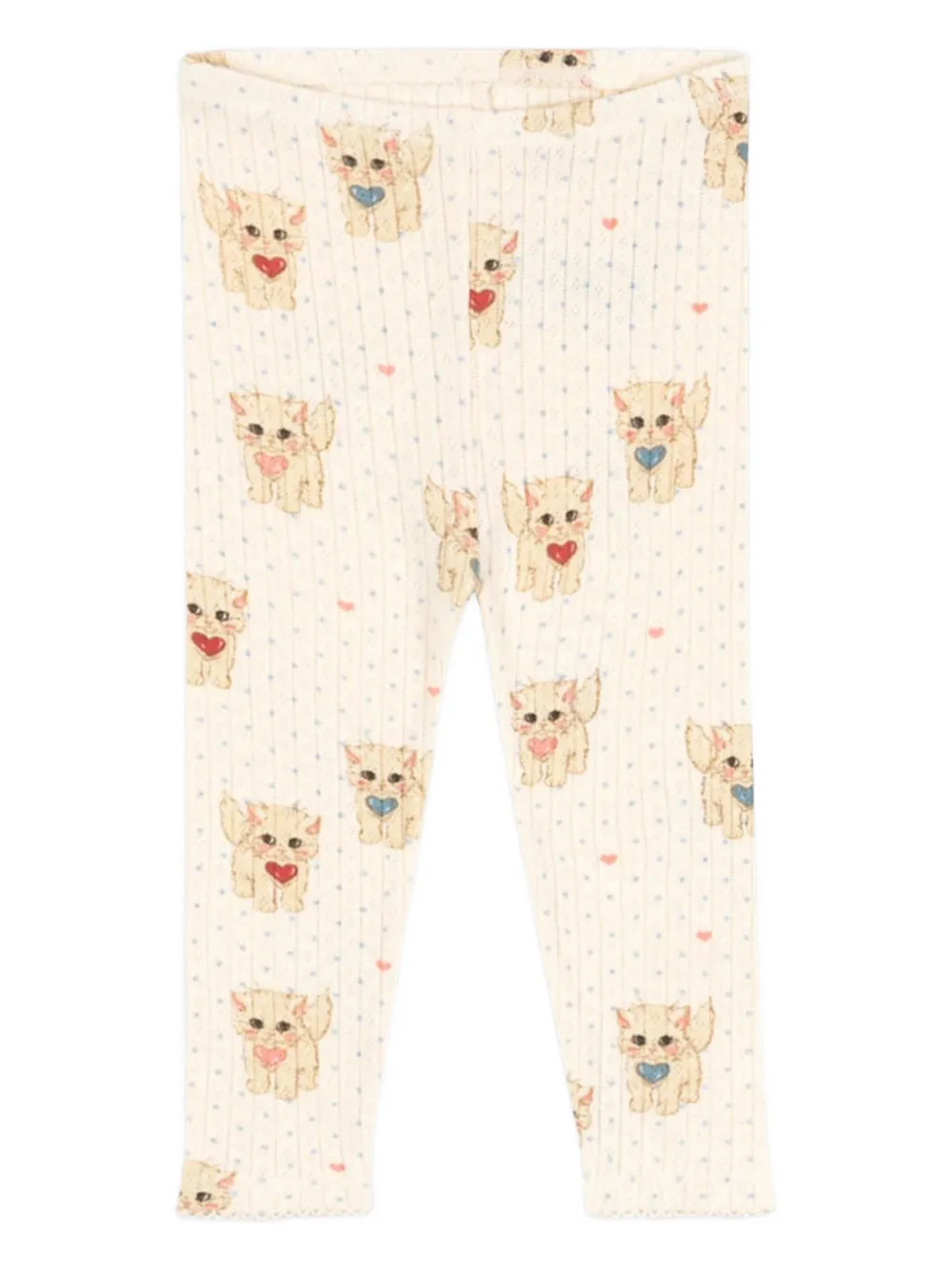 Konges Sløjd heart cat print trousers - Toni neutri