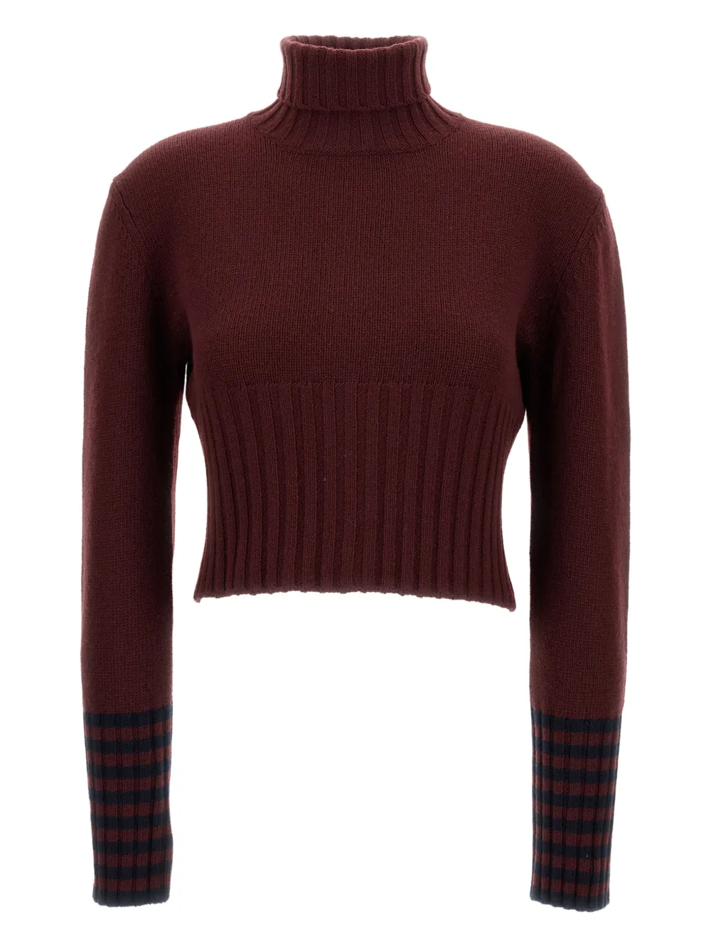 Plan C Roll-neck Cropped Sweater In Red