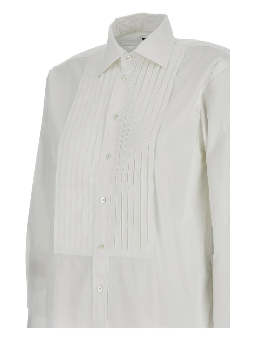 Polo Ralph Lauren Long-sleeved Curved Hem Shirt In White