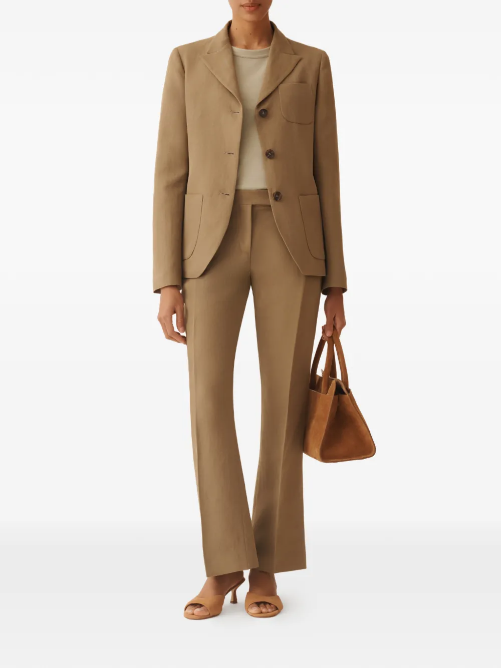 Fabiana Filippi Broek met verborgen sluiting en riemlus Beige