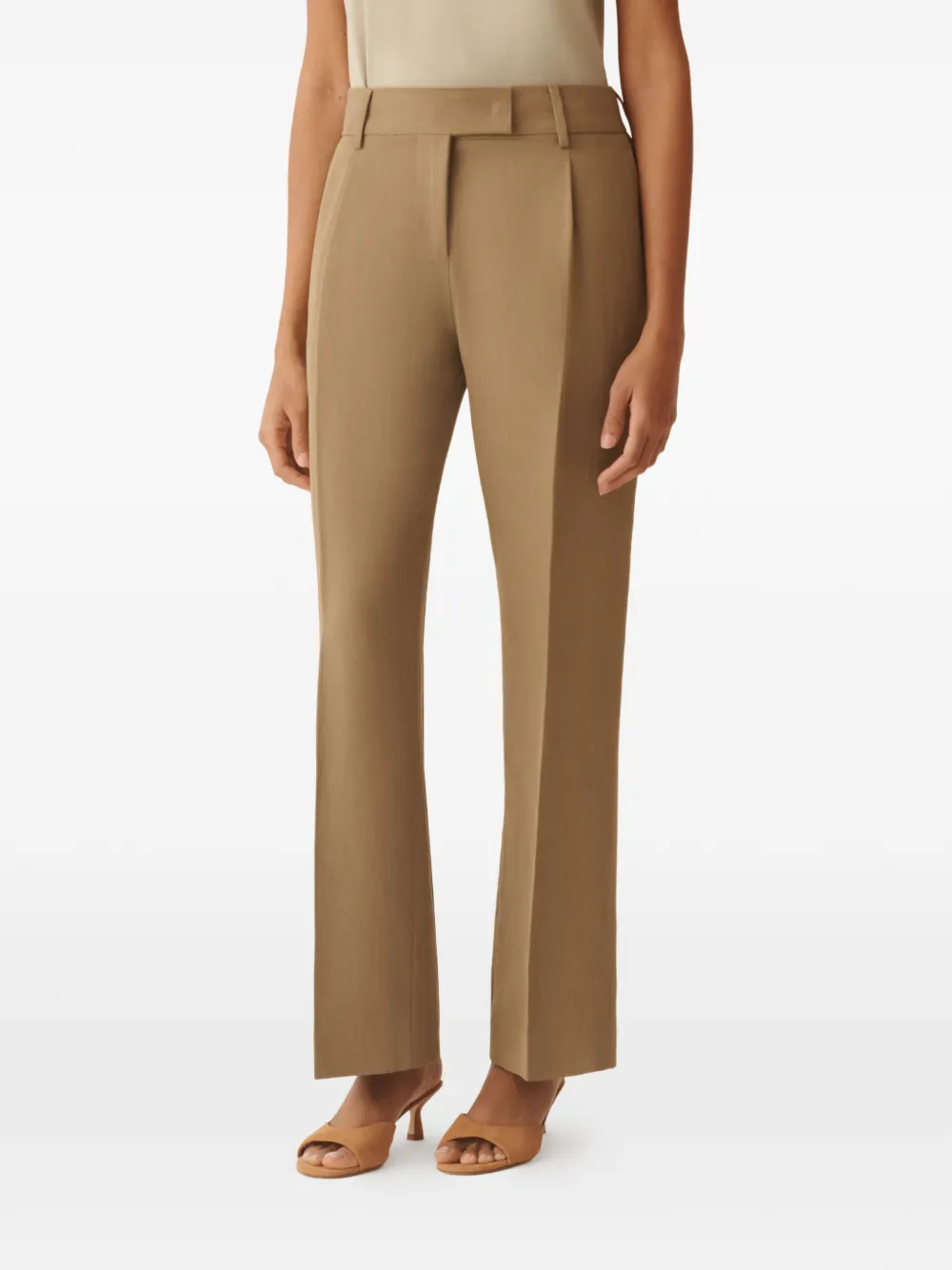 Fabiana Filippi Broek met verborgen sluiting en riemlus Beige