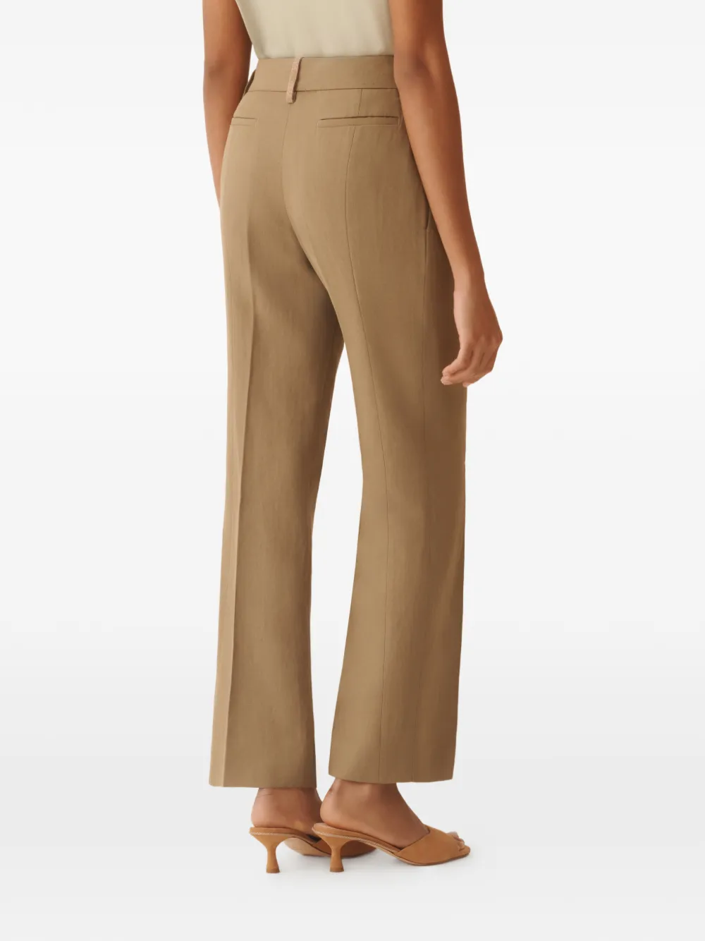 Fabiana Filippi Broek met verborgen sluiting en riemlus Beige
