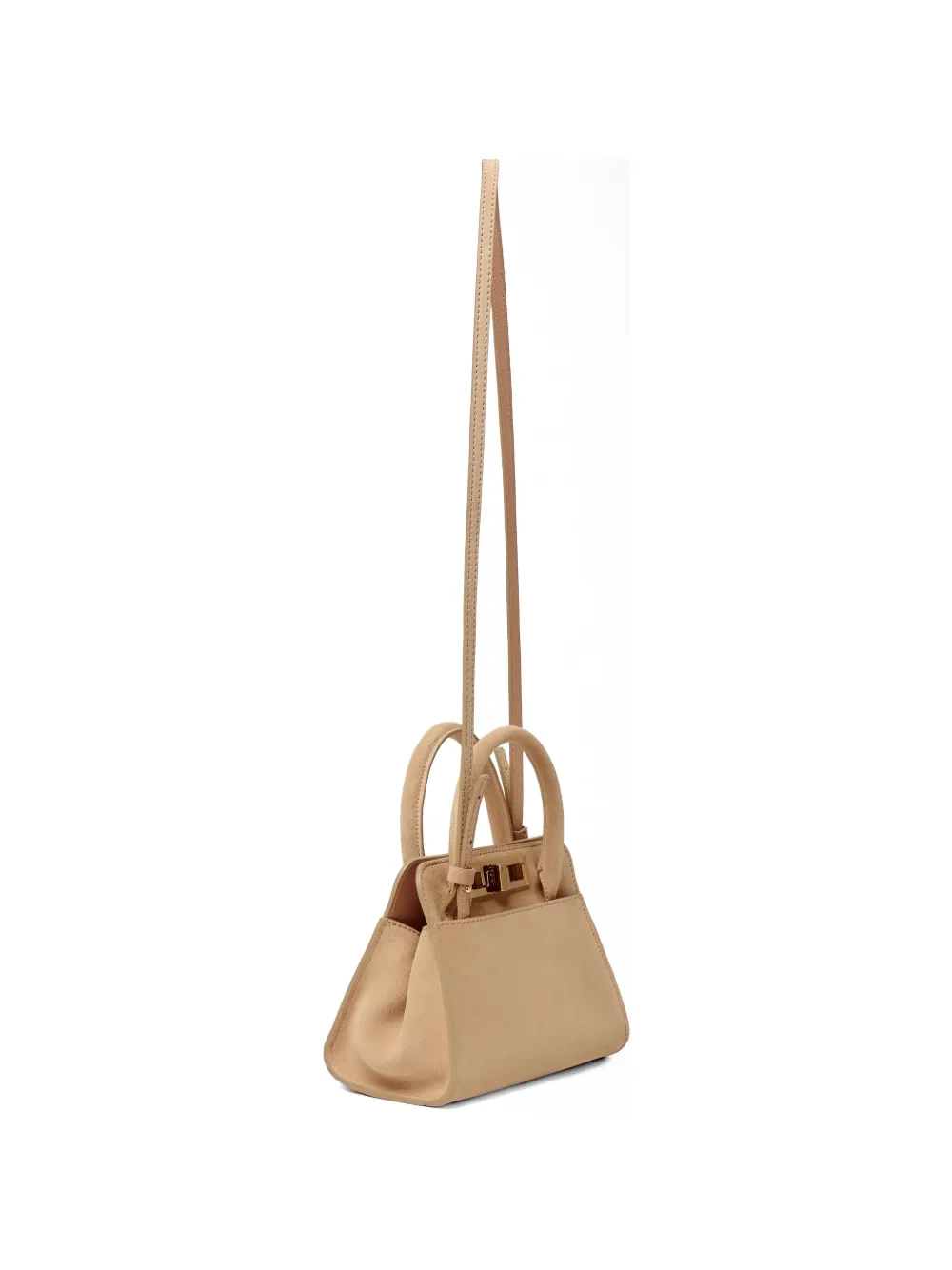 Fabiana Filippi Suède shopper met draaislot Beige