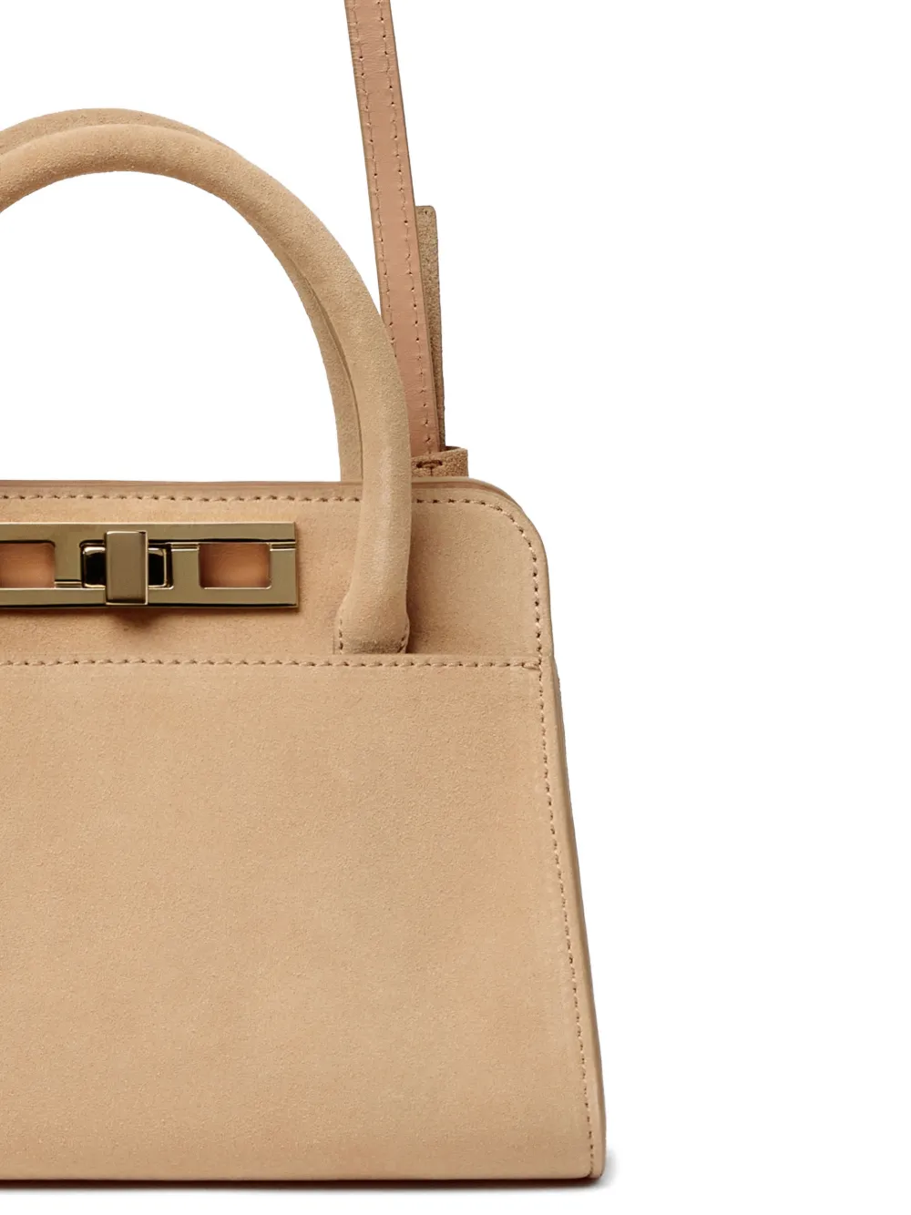 Fabiana Filippi Suède shopper met draaislot Beige