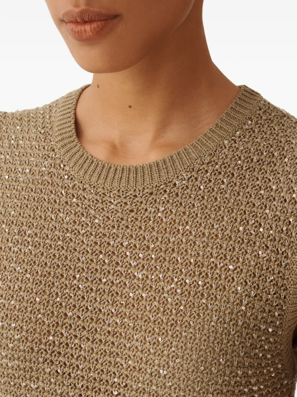 Fabiana Filippi Mouwloze jurk met textuur Beige