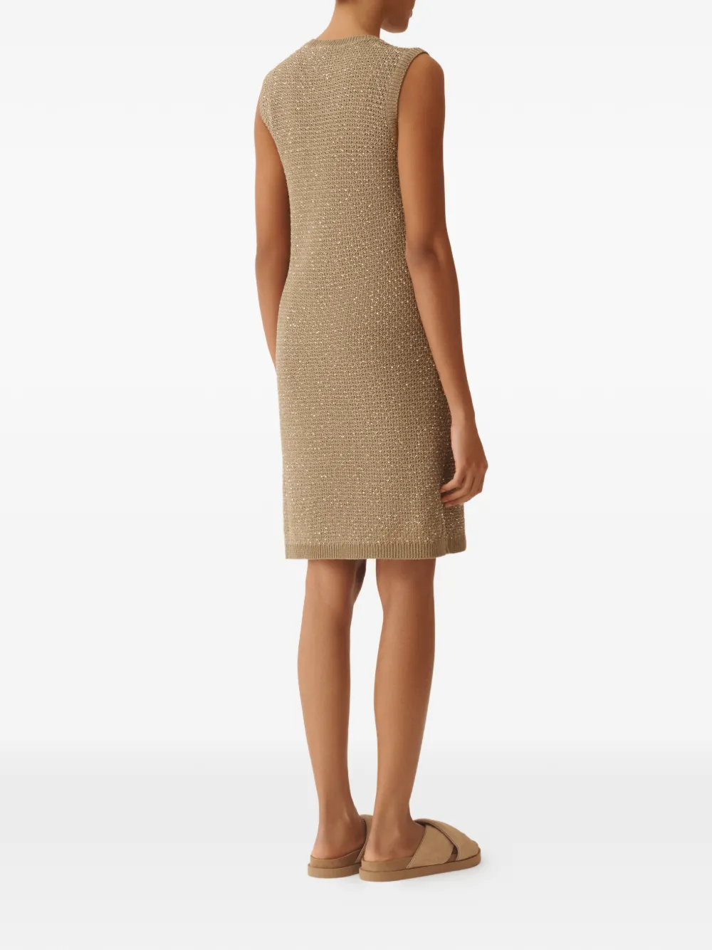 Fabiana Filippi Mouwloze jurk met textuur Beige
