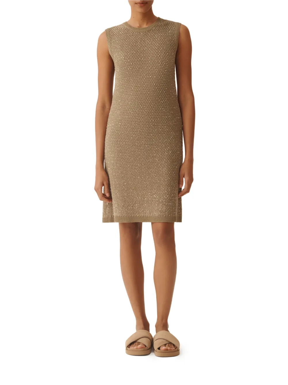 Fabiana Filippi Mouwloze jurk met textuur Beige