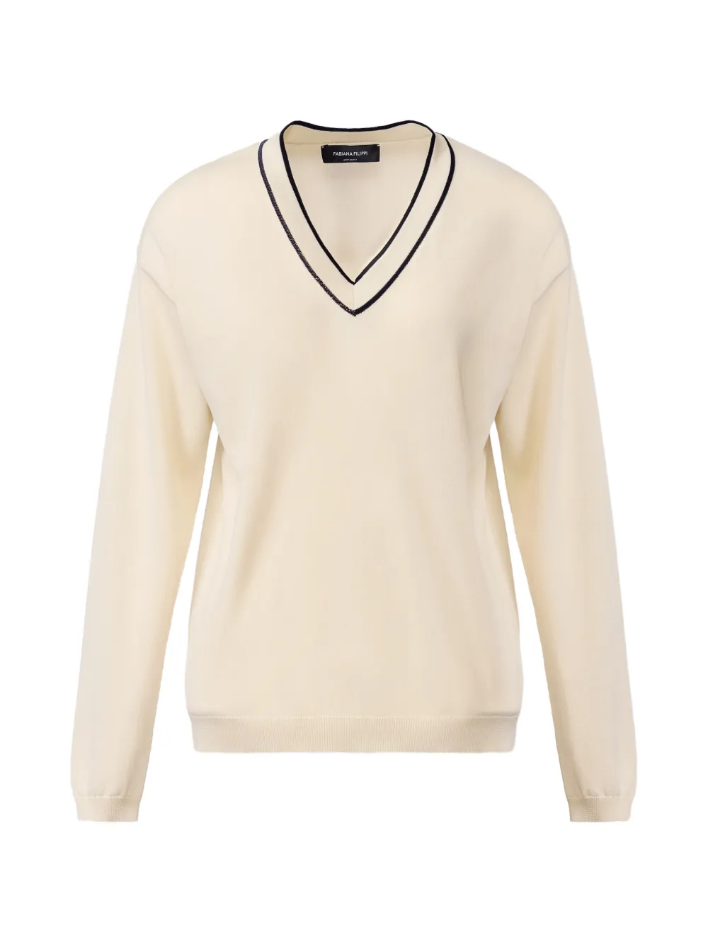 Fabiana Filippi V-neck long-sleeve sweater - Neutrals