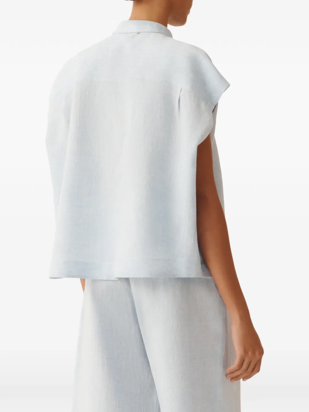 Fabiana Filippi Kraagloze blouse met knopen Blauw
