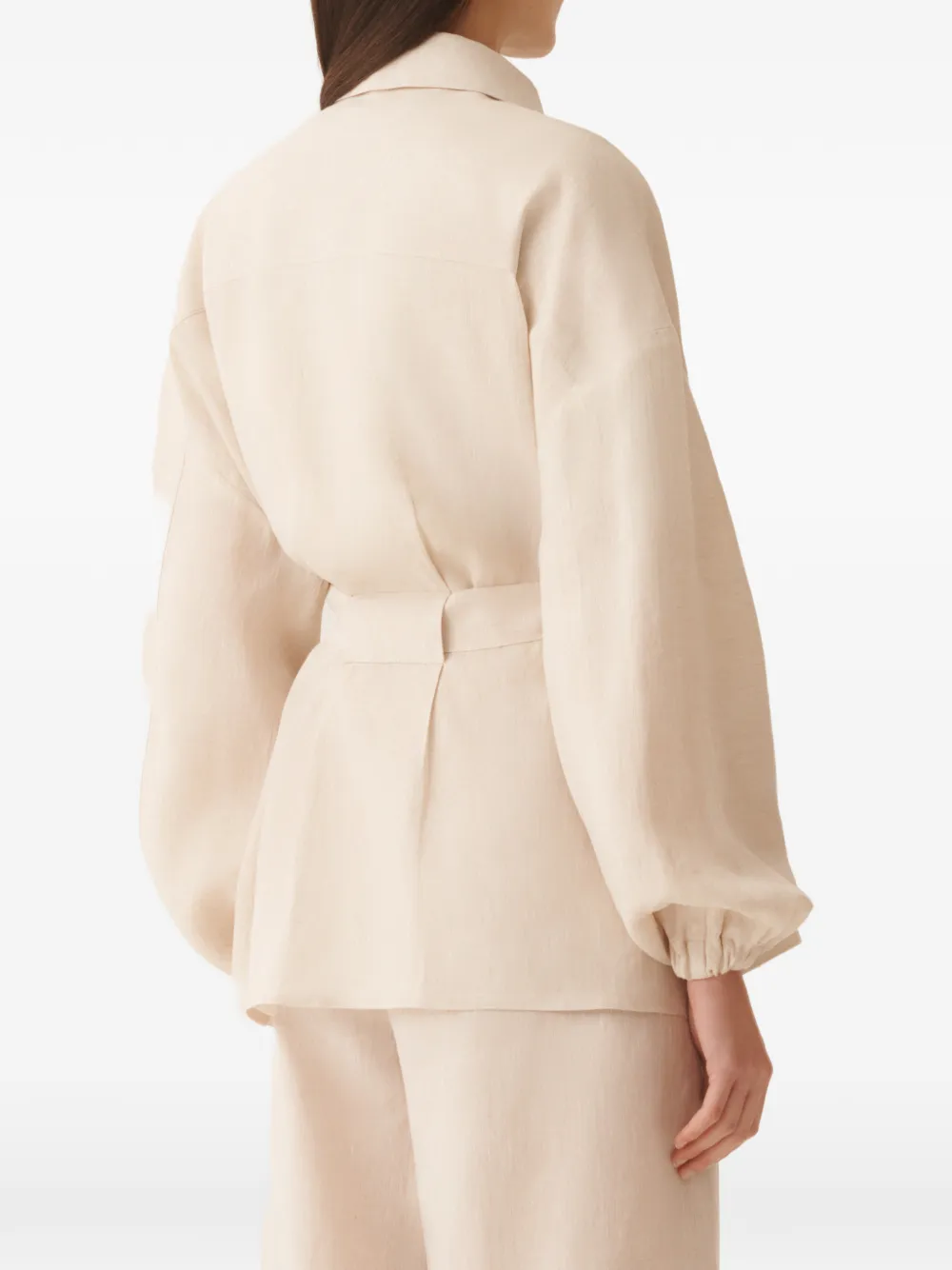 Fabiana Filippi Shirtjack met ceintuur en rits Beige