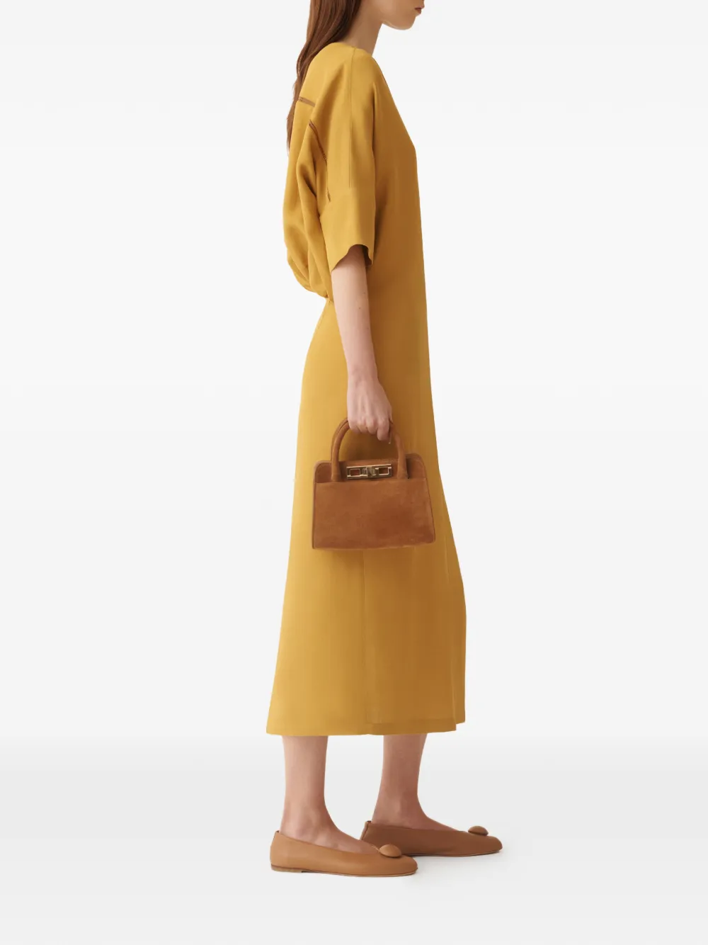 Fabiana Filippi Midi-jurk met V-hals Geel