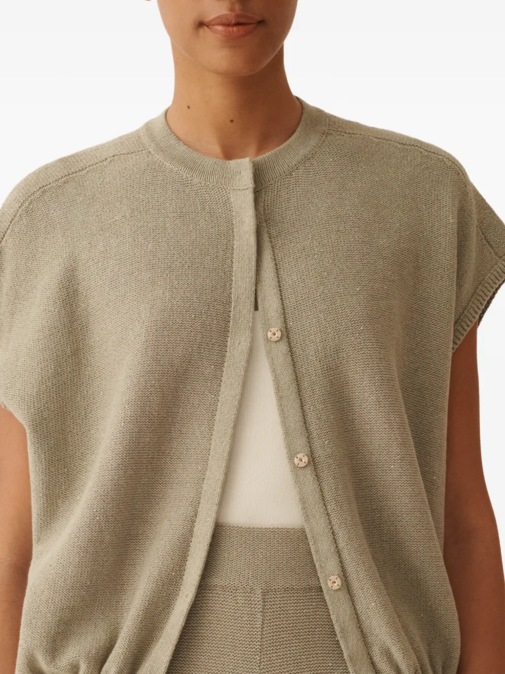 Fabiana Filippi Vest met knopen Beige