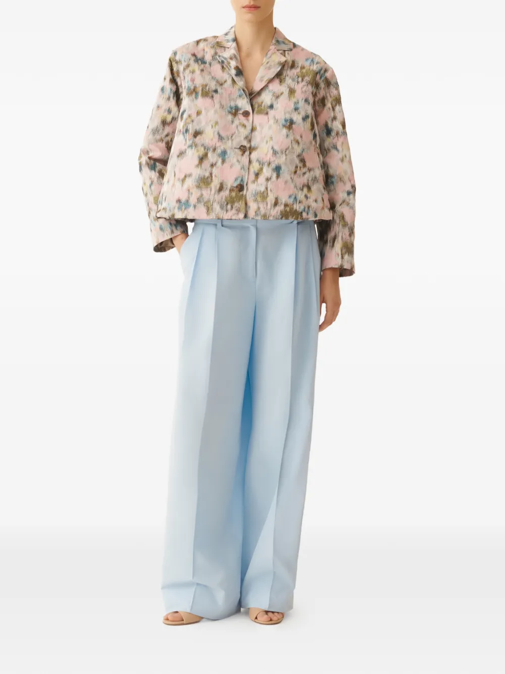 Fabiana Filippi Jack met bloemen en knopen Roze