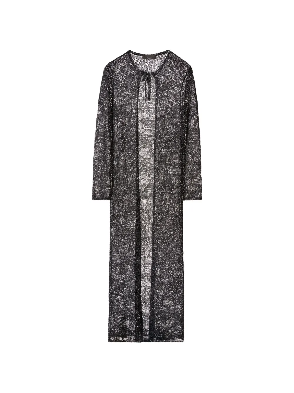 Fabiana Filippi tie-neck long-sleeve cardi-coat - Nero