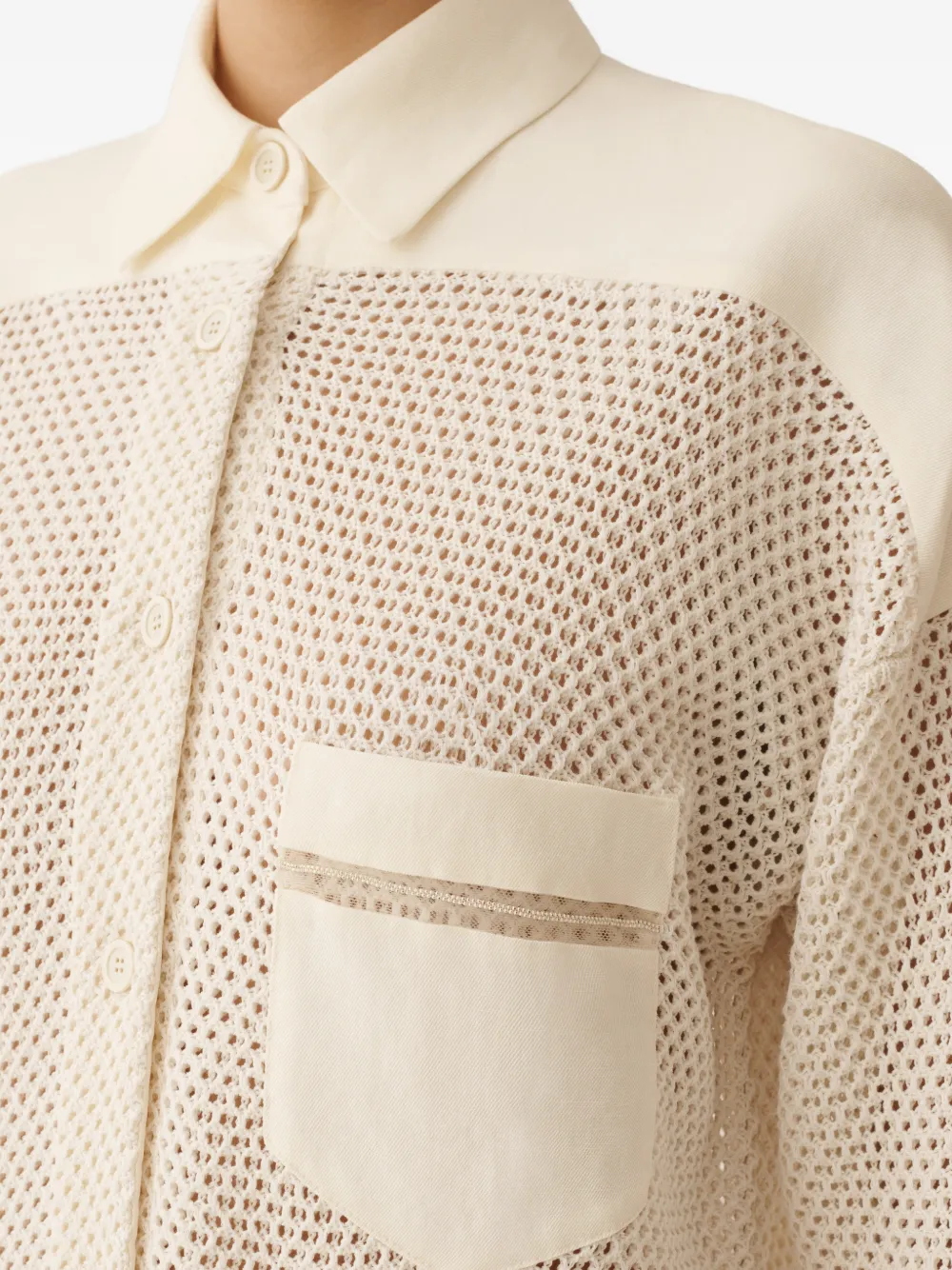 Fabiana Filippi Gebreide blouse met zak Beige