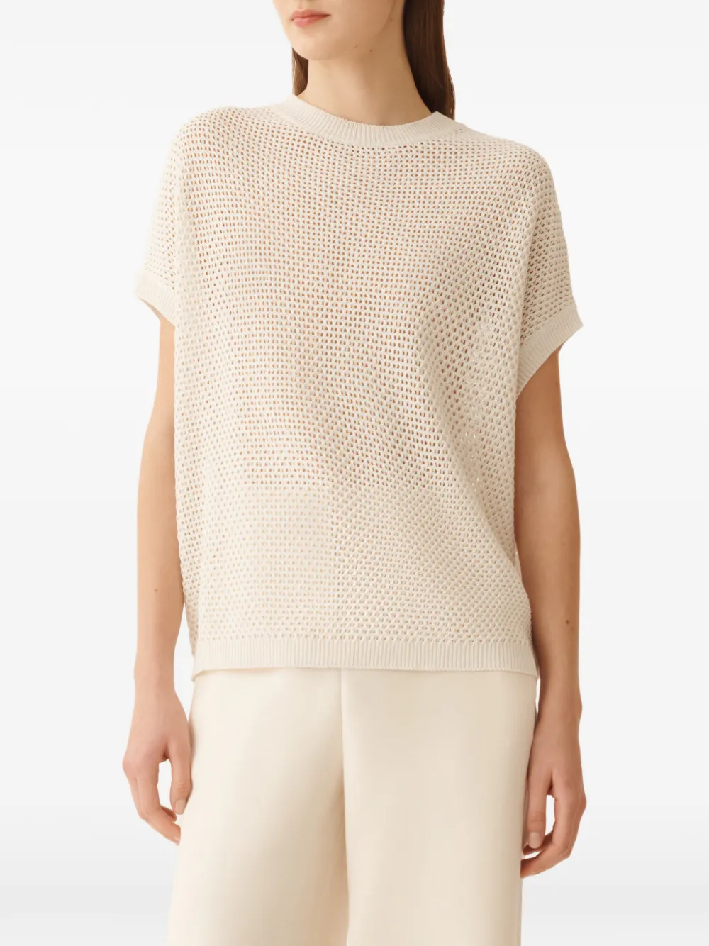 Fabiana Filippi Mouwloze top Beige