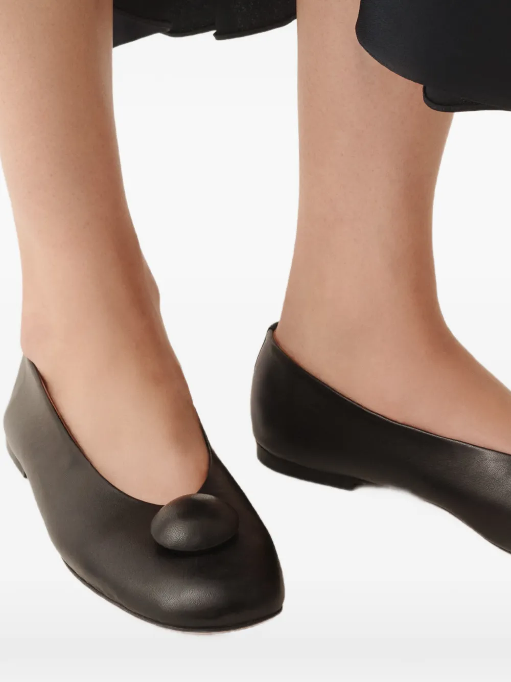 Fabiana Filippi circular-detail ballet flats Zwart