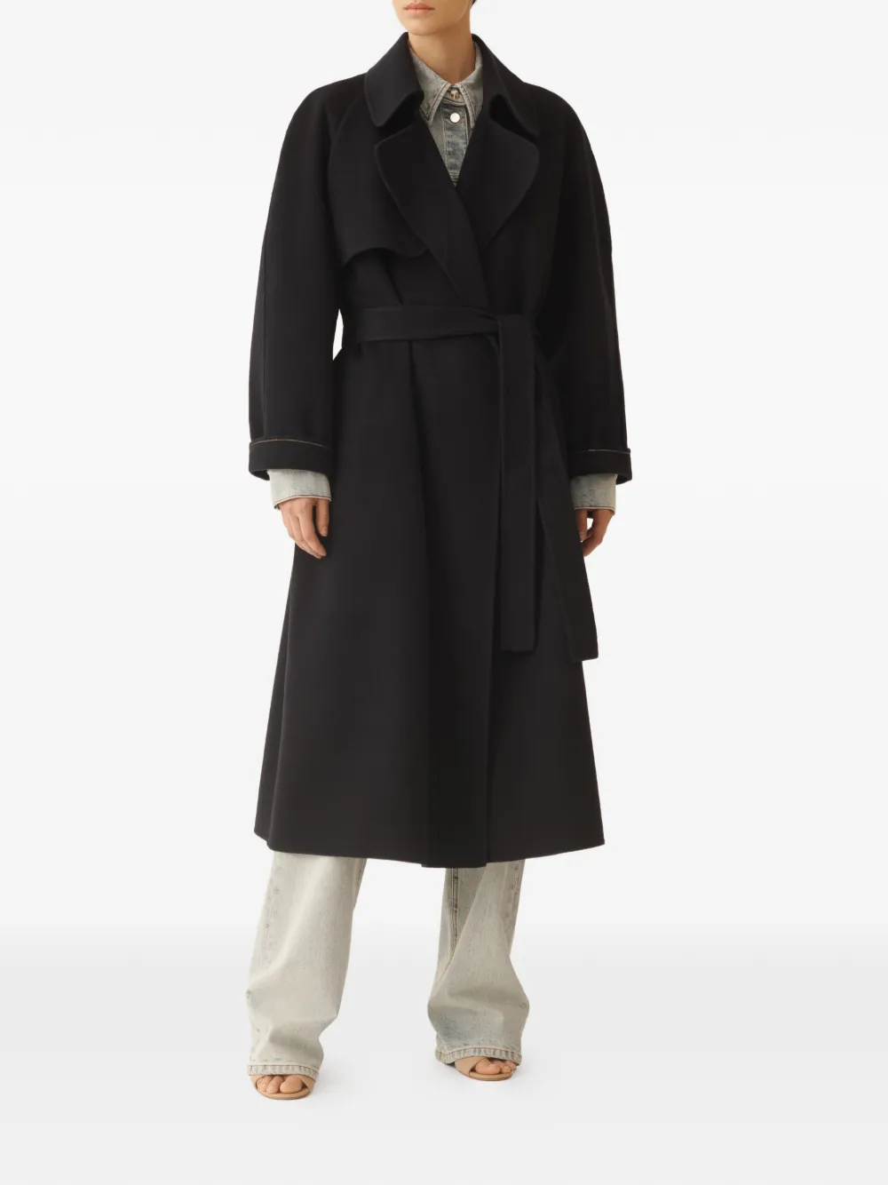 Fabiana Filippi Trenchcoat met ceintuur Blauw
