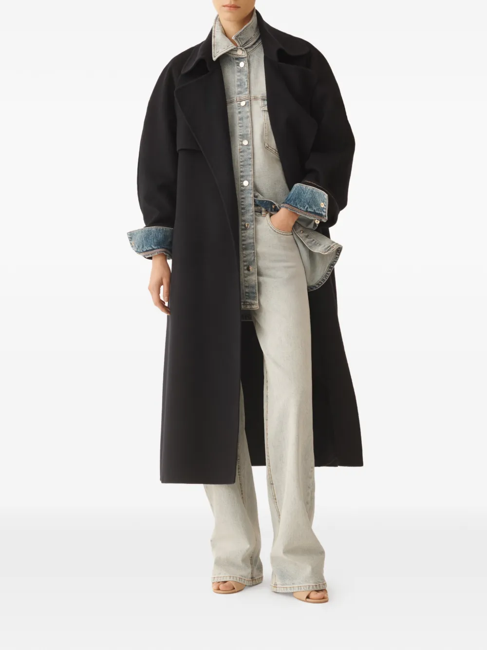 Fabiana Filippi Trenchcoat met ceintuur Blauw