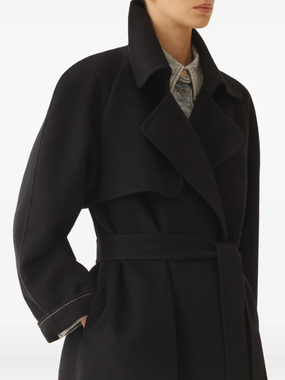 Fabiana Filippi Trenchcoat met ceintuur Blauw