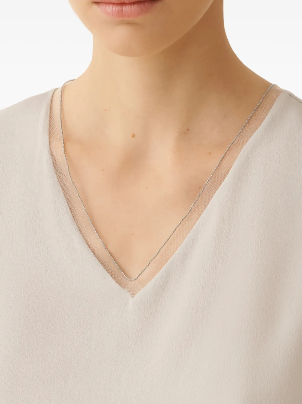 Fabiana Filippi Mouwloze top Beige