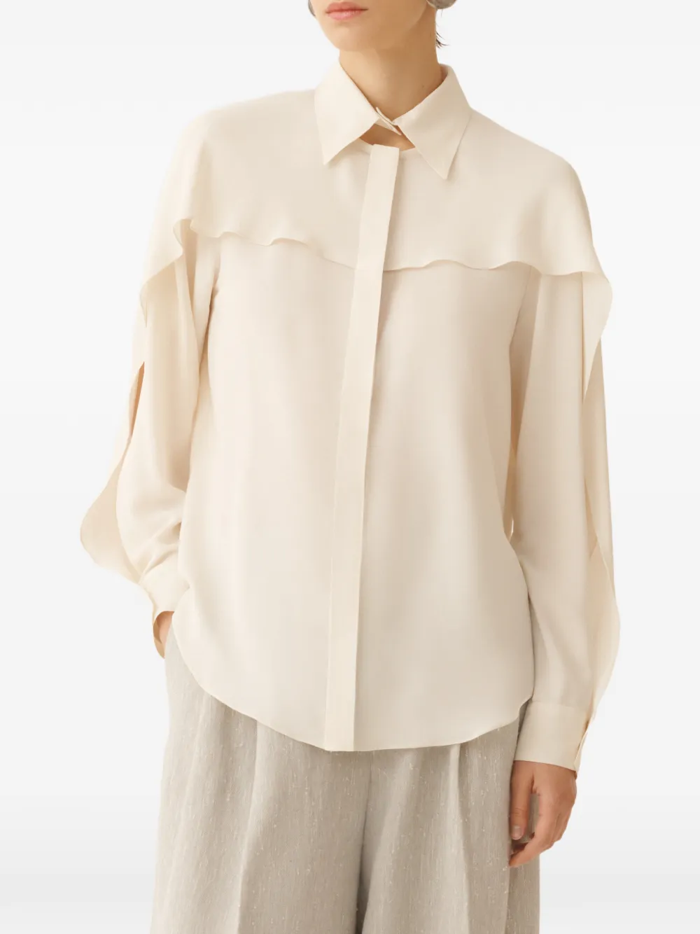 Ruffled Sleeve Shirt