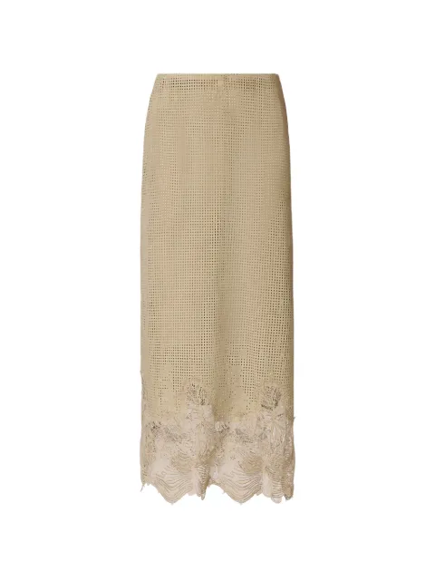 Fabiana Filippi lace-detail perforated midi skirt