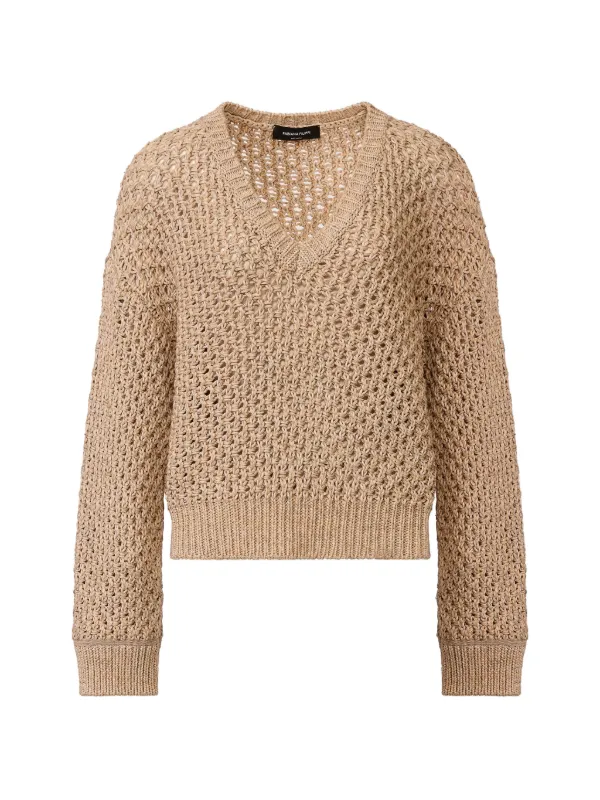 ファビアナフィリッピ　グレージュ　Ｖネック　ニット　セーター Fabiana Filippi Vネック セーター | ニュートラル | FARFETCH JP
