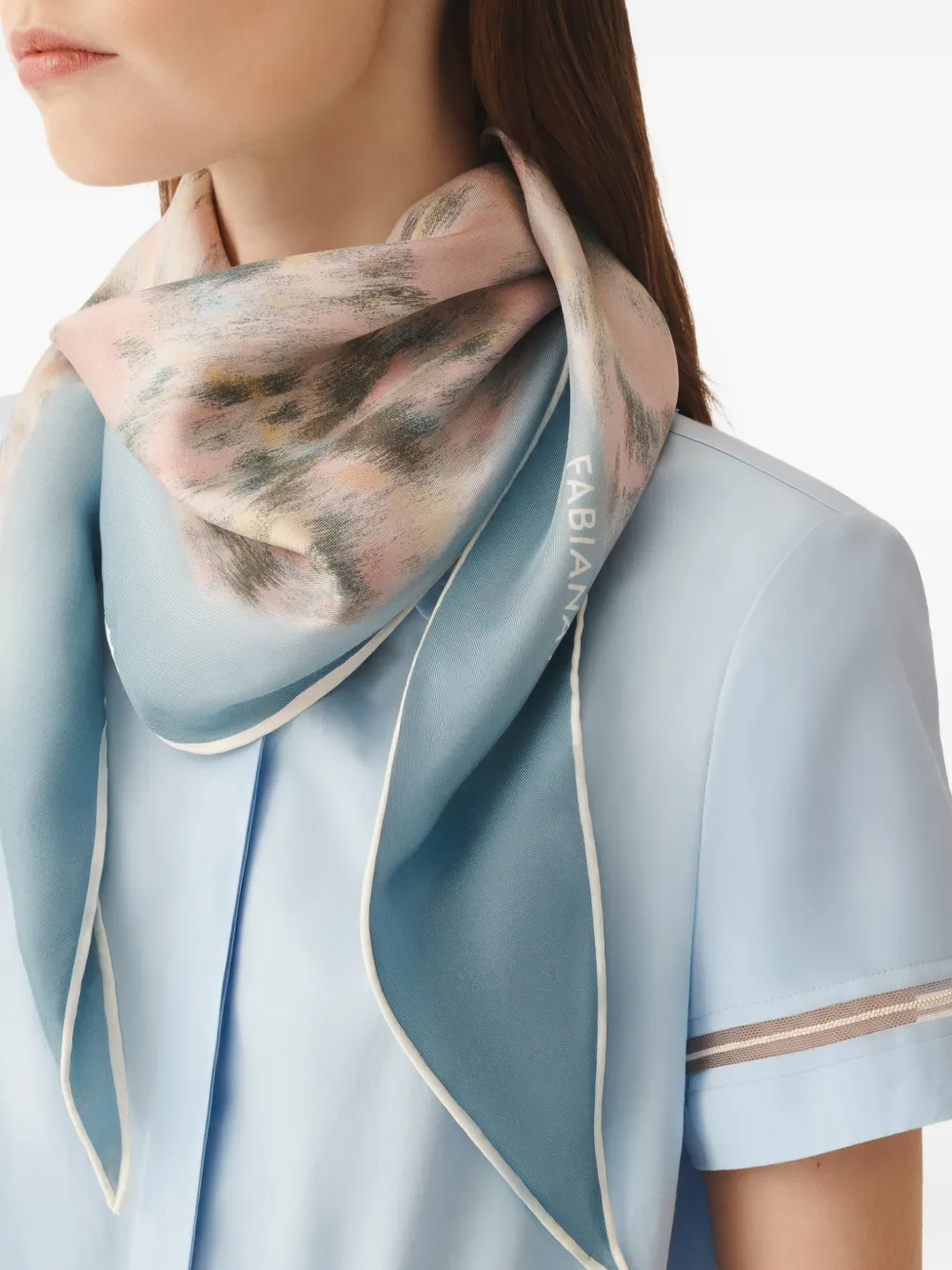  Fabiana Filippi Patterned Border Scarf - Pink 