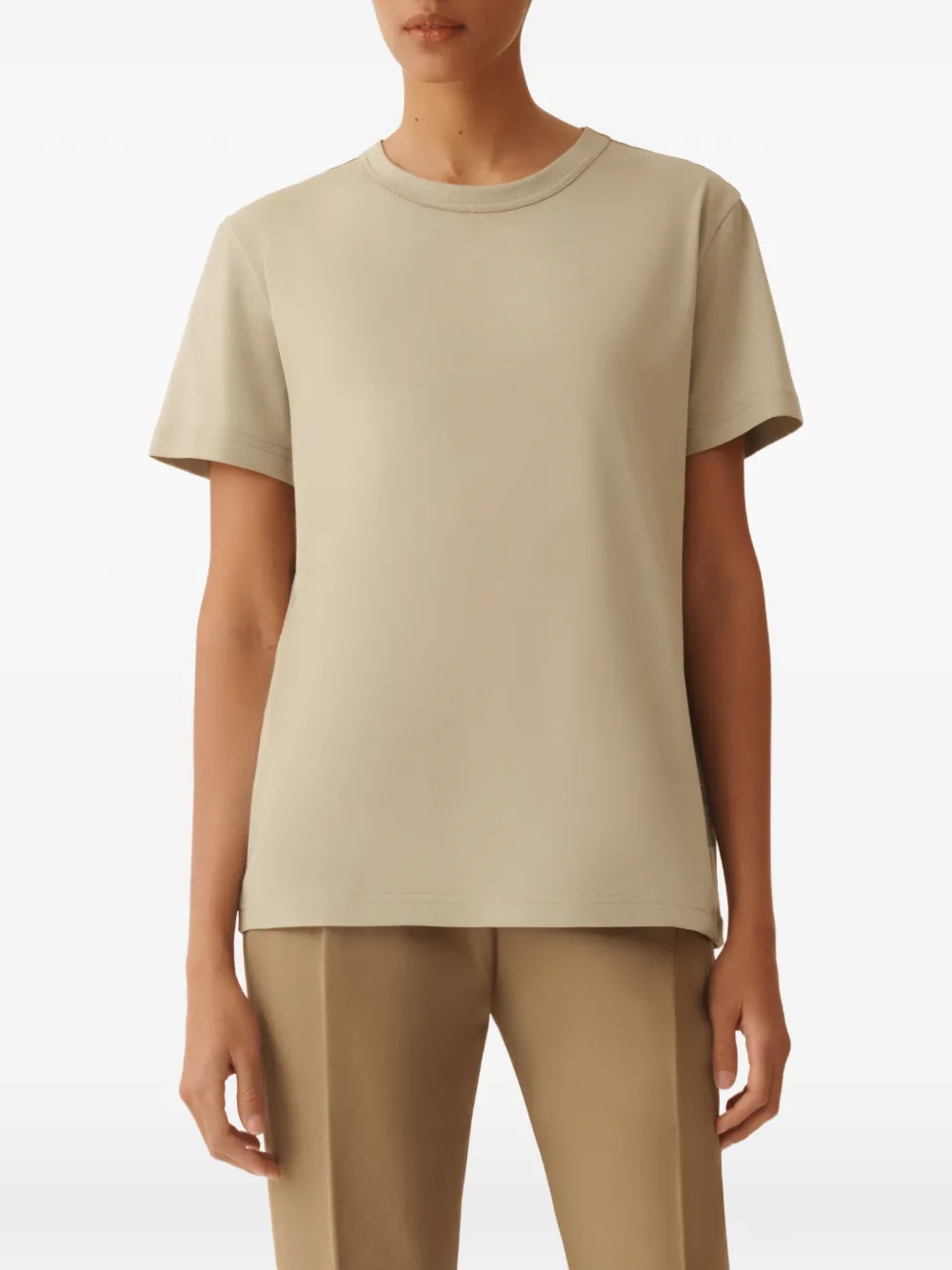 Fabiana Filippi T-shirt met ronde hals Beige
