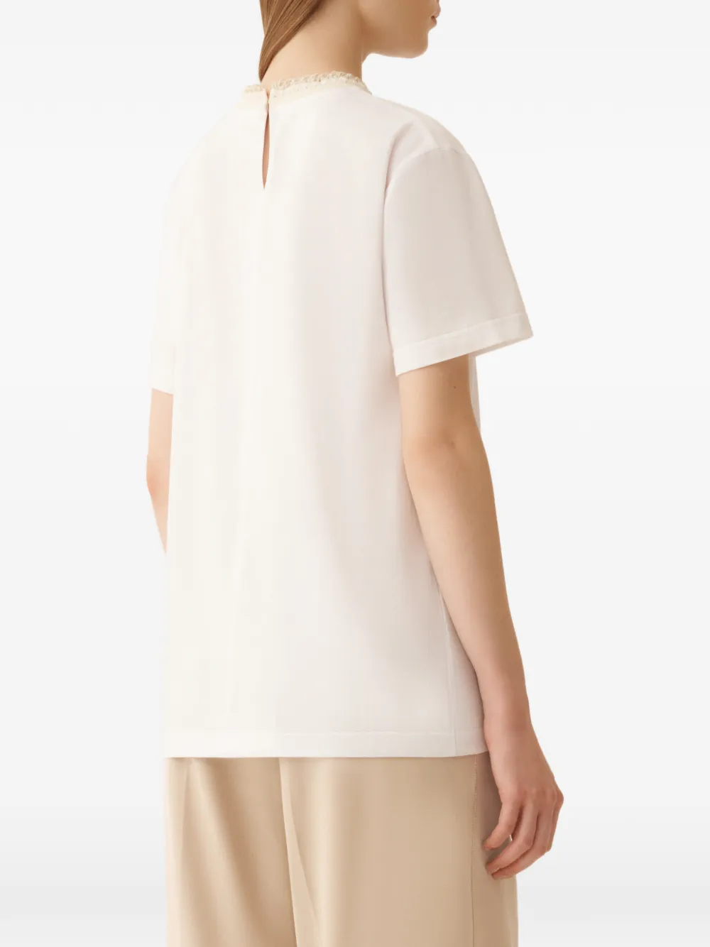 Fabiana Filippi T-shirt met gewelfde kraag Wit