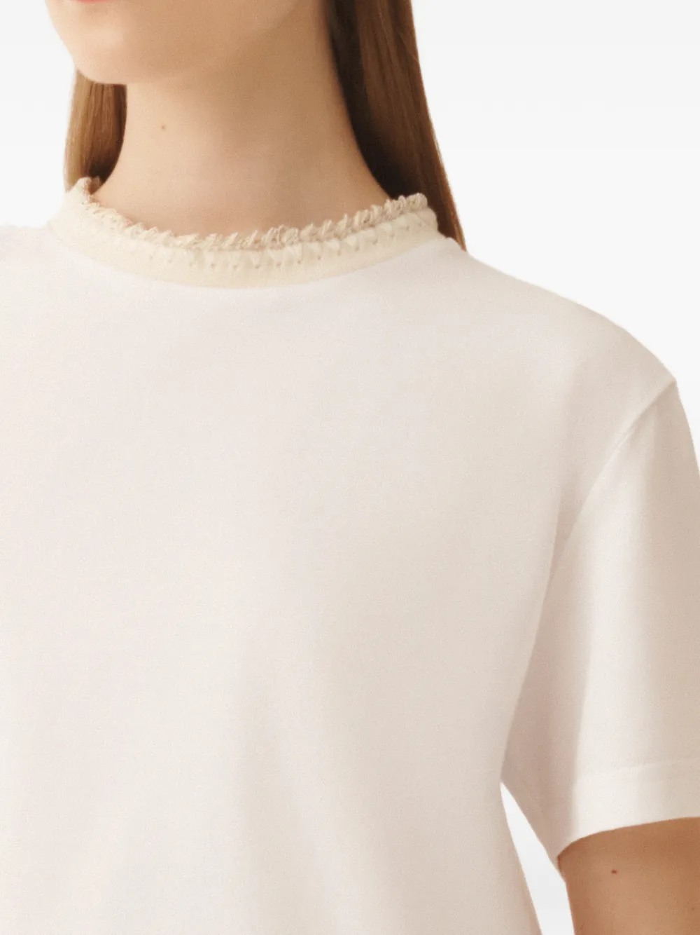 Fabiana Filippi T-shirt met gewelfde kraag Wit