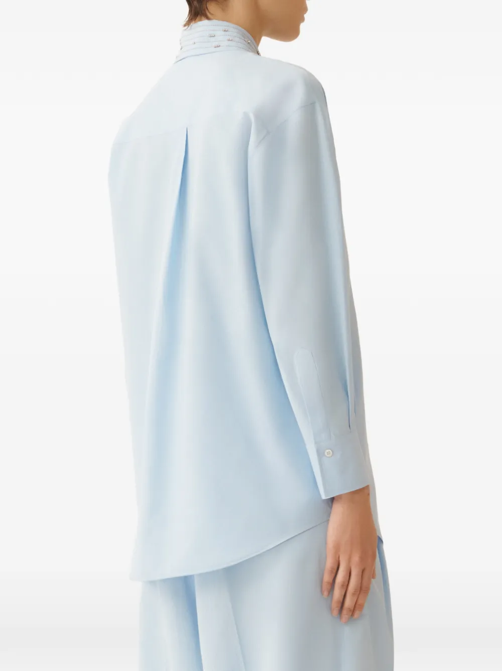 Fabiana Filippi Blouse met verfraaide kraag Blauw