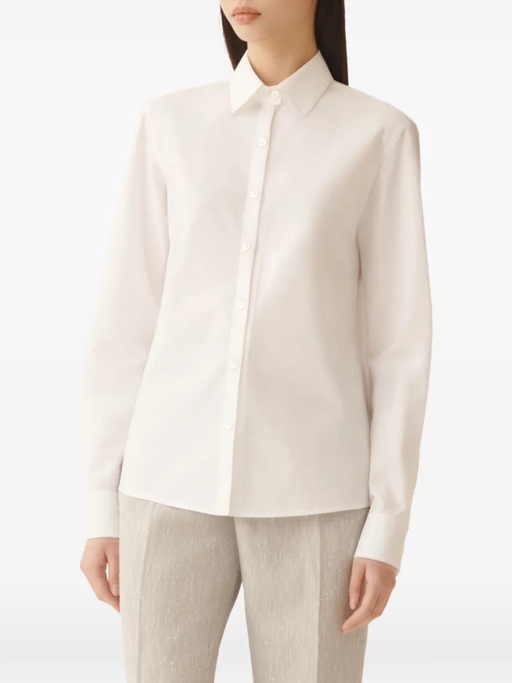 Fabiana Filippi Blouse met kraag en knopen Wit